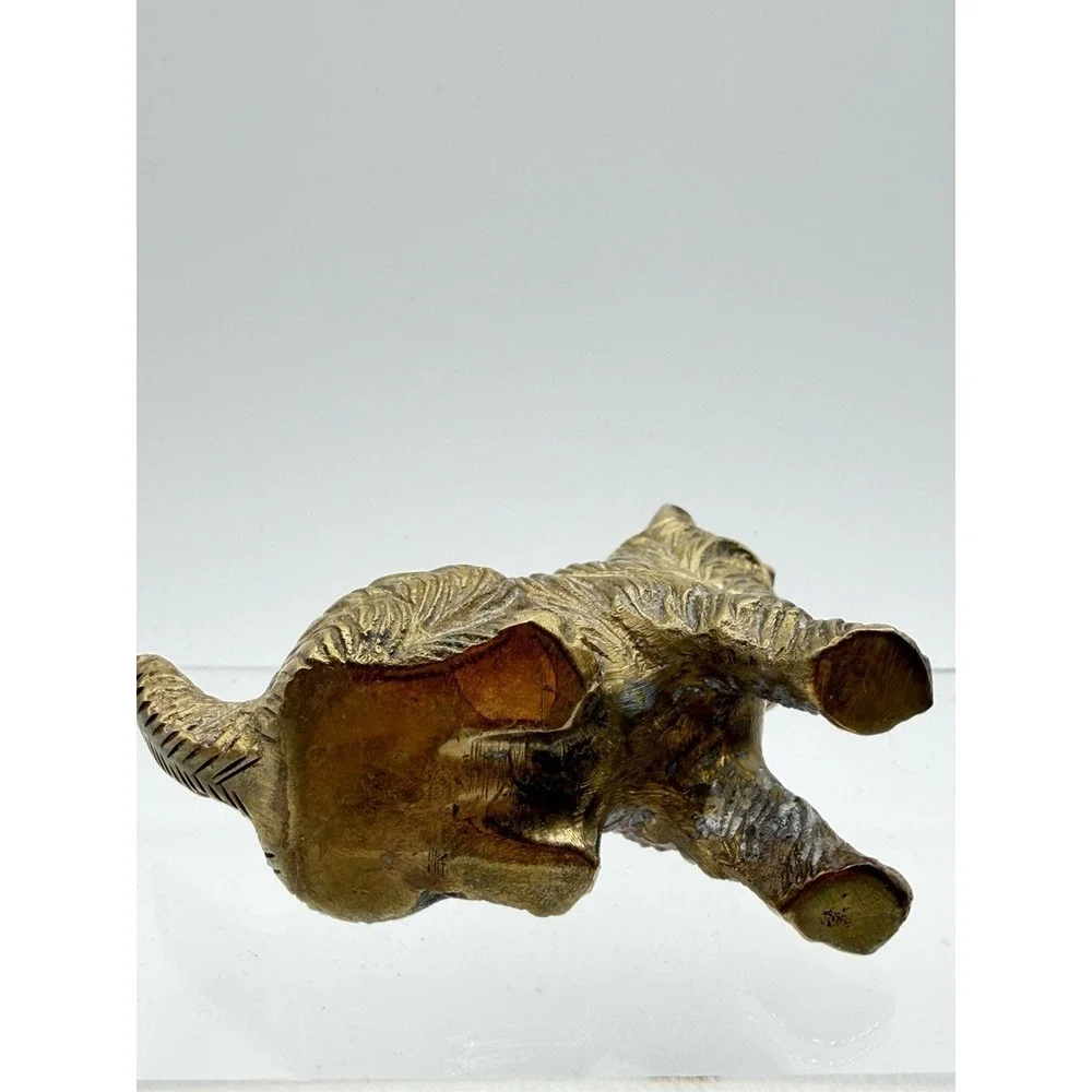 Vintage Brass Scottie Dog Terrier Paperweight Statue Figurine Patina Sculpture‎